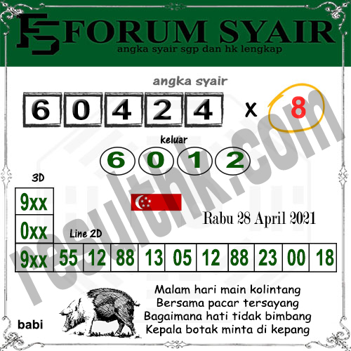 Forum Syair SGP Rabu 28 April 2021
